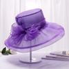 Fashion summer organza hat women flower UV protection beach gauze hat sunshade big brim hat