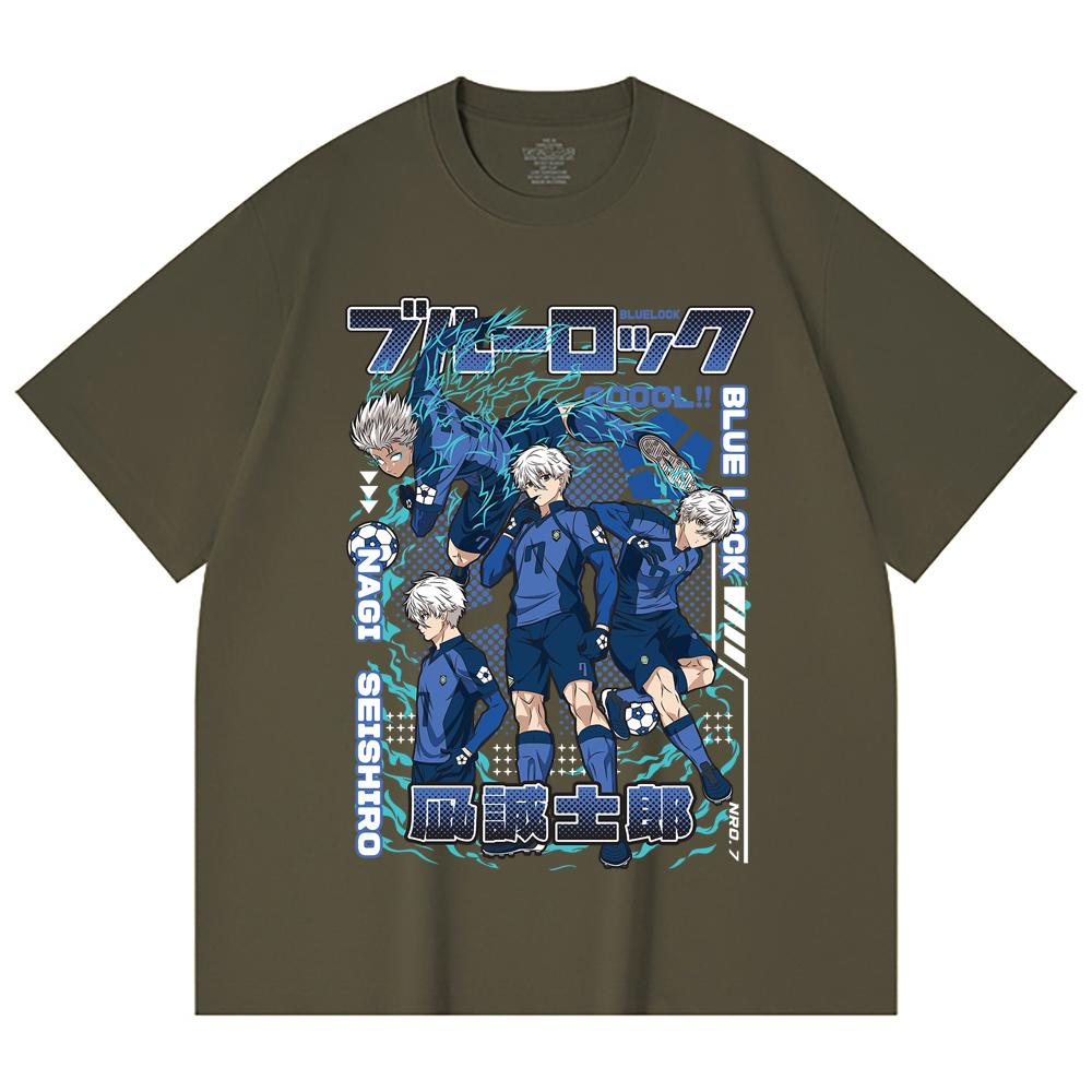 230 Gsm 100% Cotton Blue Lock V3 Print Unisex Heavy Cotton T Shirt