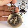 Vintage Wolf Totem Flip-up Pocket Watch Necklace