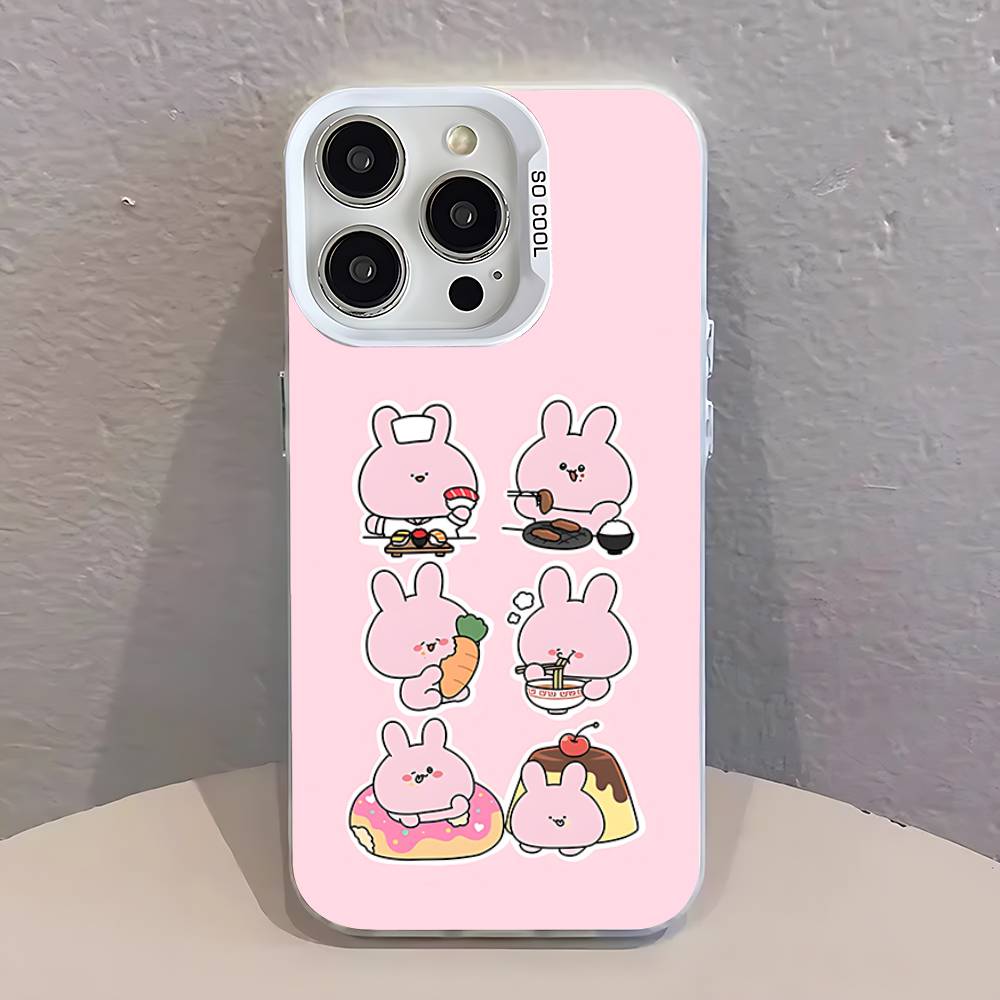 Cartoon CUTE A-Asamimichan Phone Case IMD White Color Shell For IPhone 17 16 15 14 13 12 11 Pro Max Plus Pro SE Air Mini