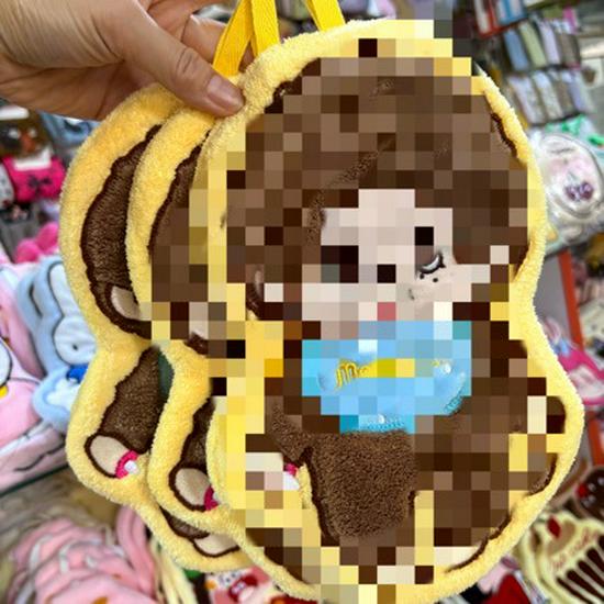 Милое Мультяшное Полотенце для Рук из Кораллового Флиса Monchhichi - Мягкое, Впитывающее и Не Оставляет Волокен, Маленькая Кукла KT Плачущая