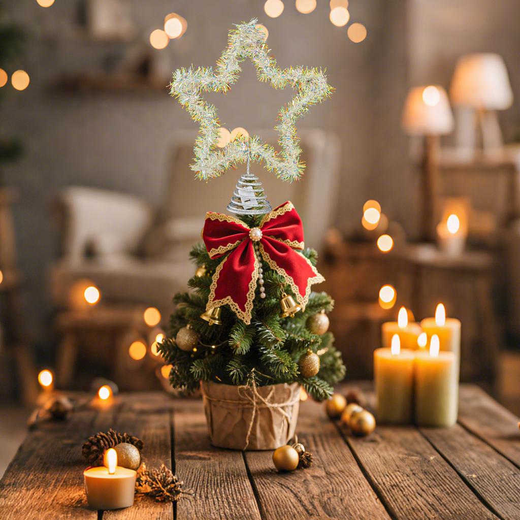 Sparkling Star Christmas Tree Top Decoration With Multi Colored Lights Pentagram Decoration Home Christmas Party Decoration
