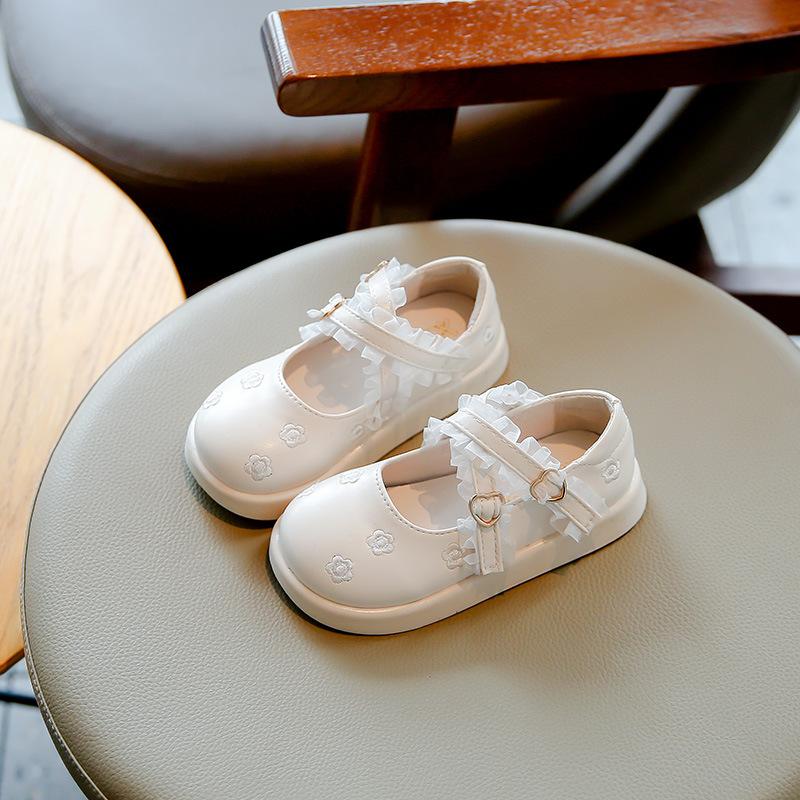 2024 Девочки принцесса кожаные туфли Лолита стиль дети повседневные туфли Мэри Джейн мода вышитые цветы милые детские одинарные туфли