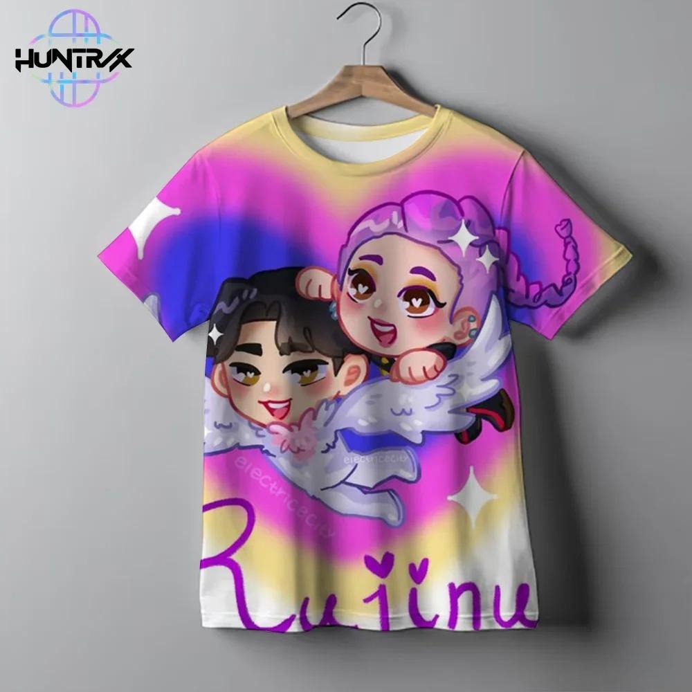 Kpop Охотники на демонов 3D-печать Спортивная Быстросохнущая Дышащая Футболка для Мальчика Девочки На Открытом Воздухе Харадзюку Хип-хоп Аниме Детская Футболка с Коротким Рукавом