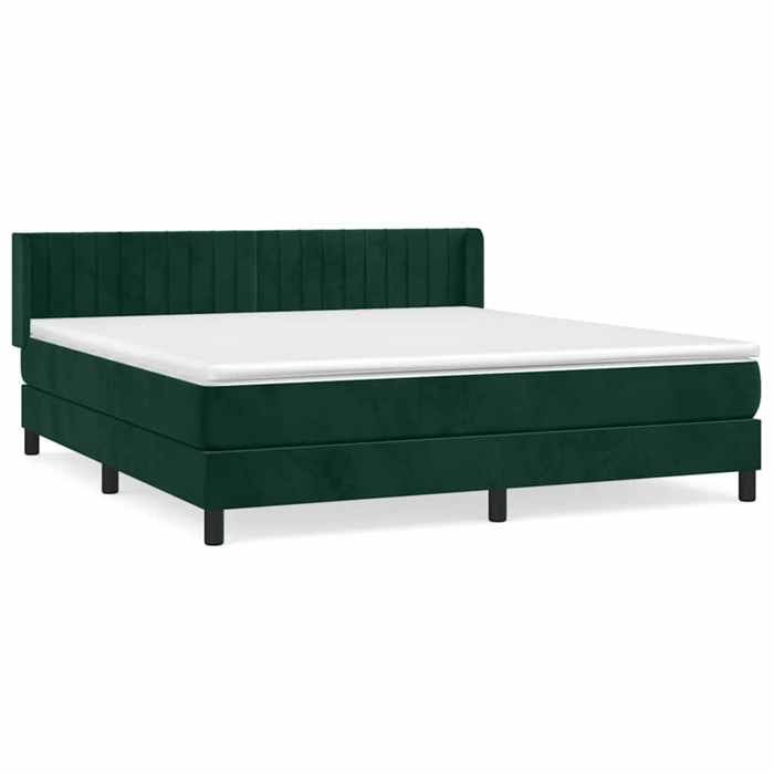 Sommier à lattes et matelas - Maison Exclusive - Velours vert foncé - 160x200cm - 2 places
