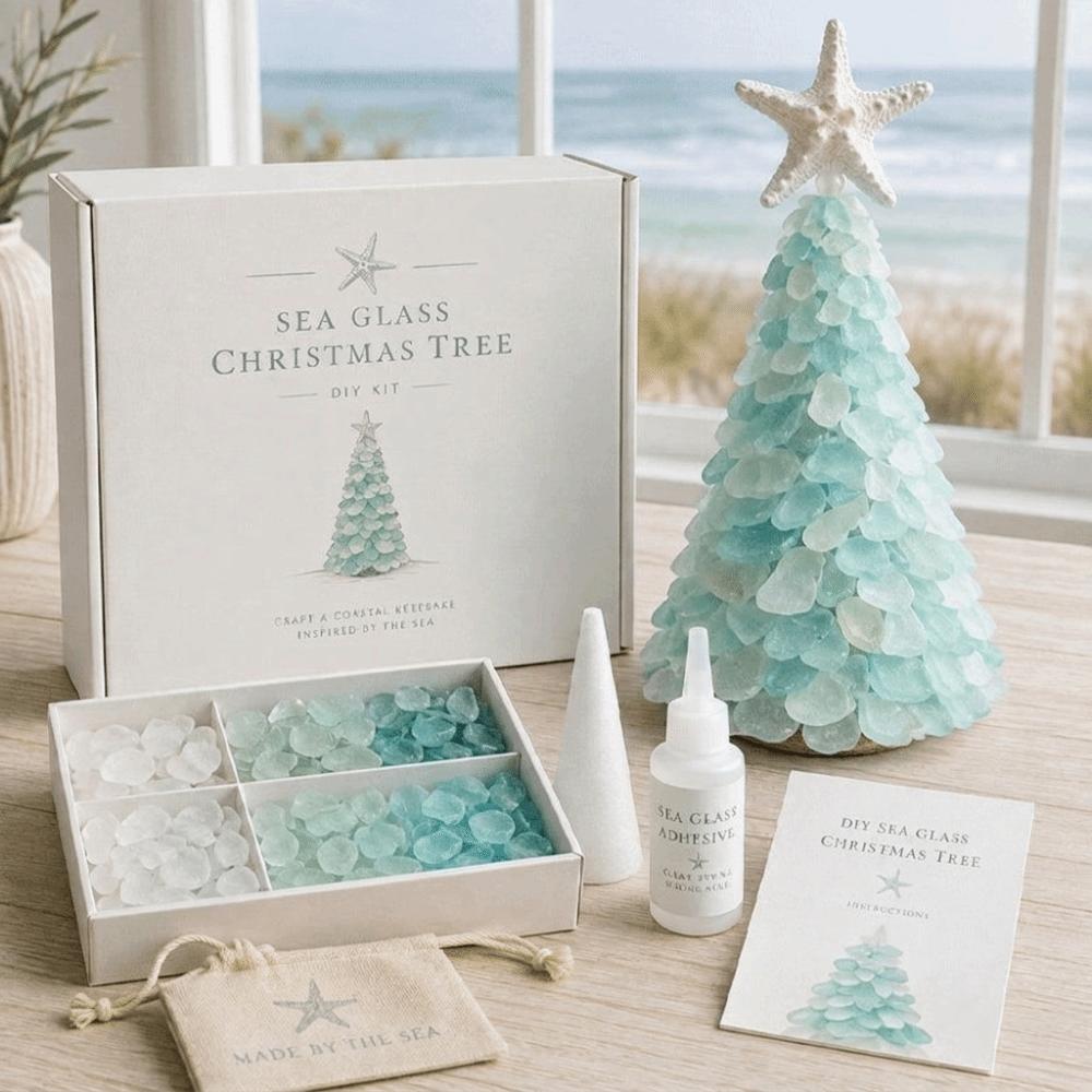 Multi-Color Sea Glass Tree Romantic 3D Christmas Tree Art Kit Kids Gifts