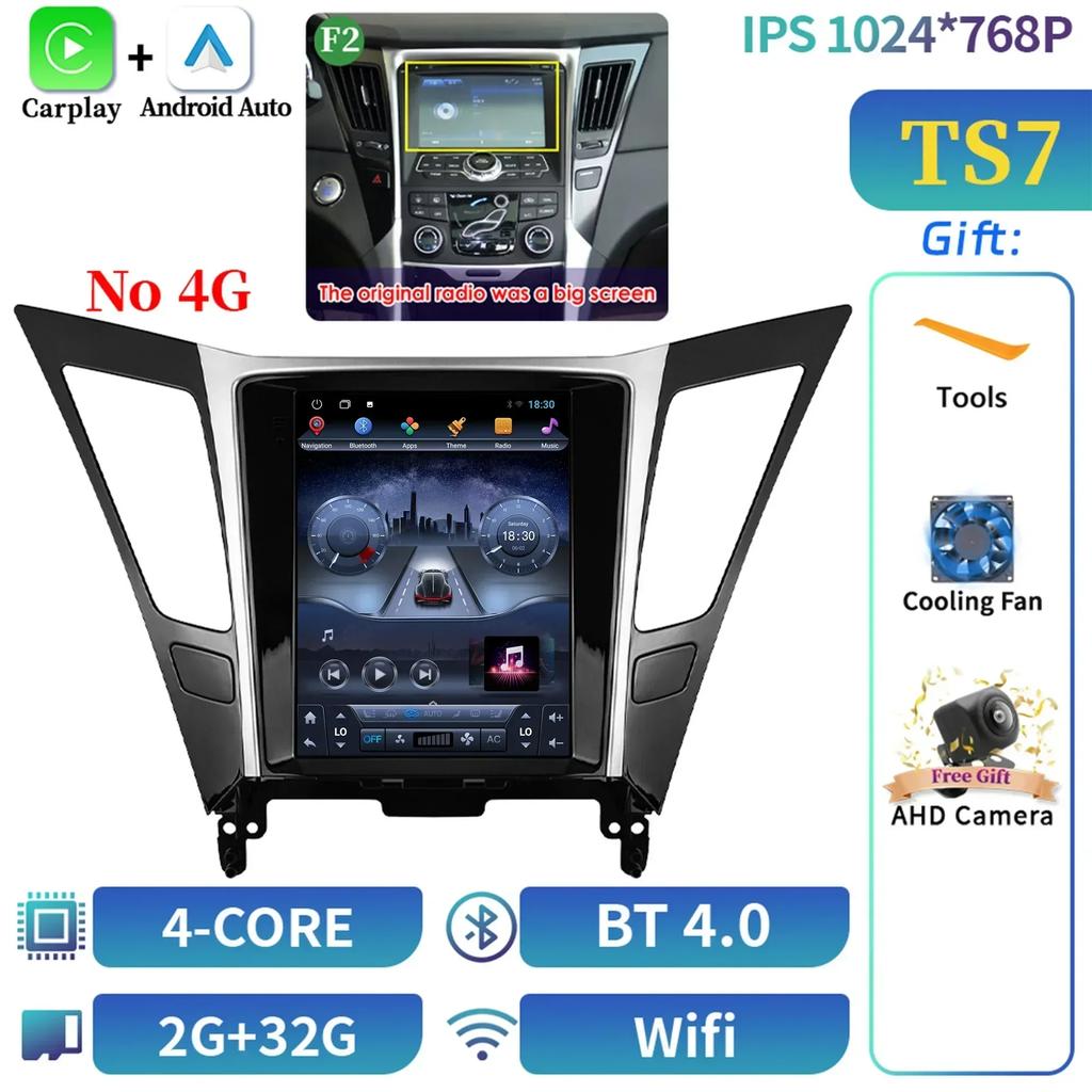 9,7-дюймовый автомобильный радиоприемник мультимедиа видео GPS для Hyundai Sonata Yf 8 2010-2018 экран Android стерео 4G беспроводная навигация стерео G