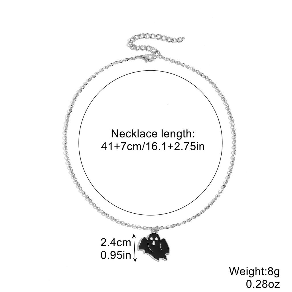 Ожерелье для женщин Готические украшения Хэллоуин Темная летучая мышь Призрак Череп Подвеска Тыква Паук Хэллоуин Ожерелье Красивое элегантное ожерелье для нее
