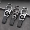 3D Metal Leather Auto Emblem Badge Keychain For Citroen Celysee C6 C3 C5 C1 C2 C4 Aircross Picasso Cactus Berlingo Saxo Grand