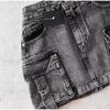 Юбка из денима в стиле ретро Y2K Harajuku Goth Short Skirt Черная мини-юбка с низкой талией Повседневная весна-лето Сексуальная облегающая юбка на бедрах