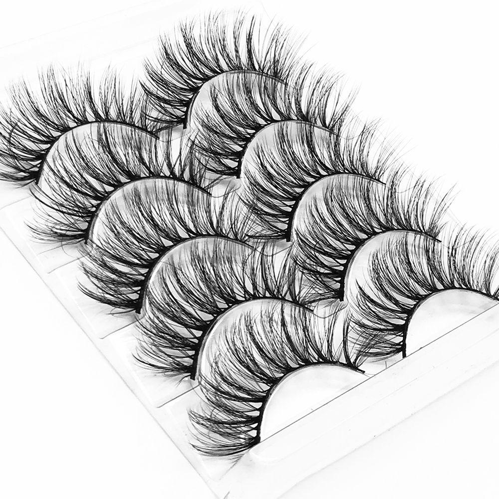 Woman Natural Long Volume Fluffy Wispies Eye Lash Extension 3D Mink Hair False Eyelashes Crisscross