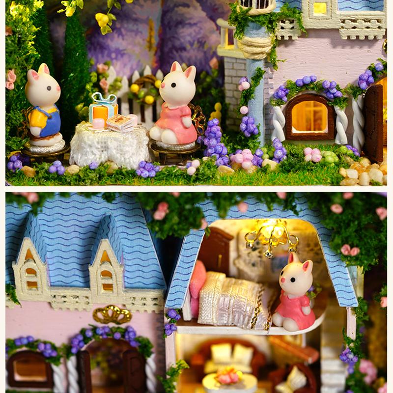 Box Theater Wooden Mini Doll House Box Cute 3D Puzzle Assemble Model Making Room Toys Bedroom Decorations With Furniture Gifts