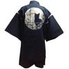 Jinbei Shijira Weave Cool Summer Cotton Discharge Printed Cat Pattern Original Pattern Round Window Cat Navy M [Edoten] 100% Men's