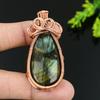 Подвеска из натурального лабрадорита, ручная работа, медная проволока, подарочный кулон 2,56 n5R50
