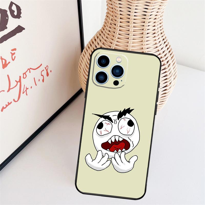 Чехол для телефона с мемом Troll Face для iPhone 16 Pro Max 14 13 12 11 15 17 Pro Max mini 15 16 Plus 16e Задняя крышка