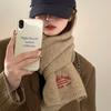 Scarf Female Medra Premium Knitted Embroidery Fashion Scarf Solid Color Student Warm Scarf Han