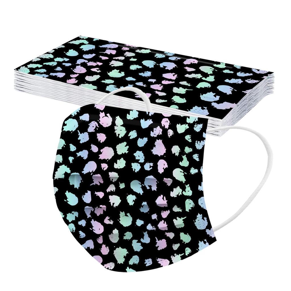10 шт. трехслойная одноразовая пыленепроницаемая защитная маска с леопардовым принтом для взрослых