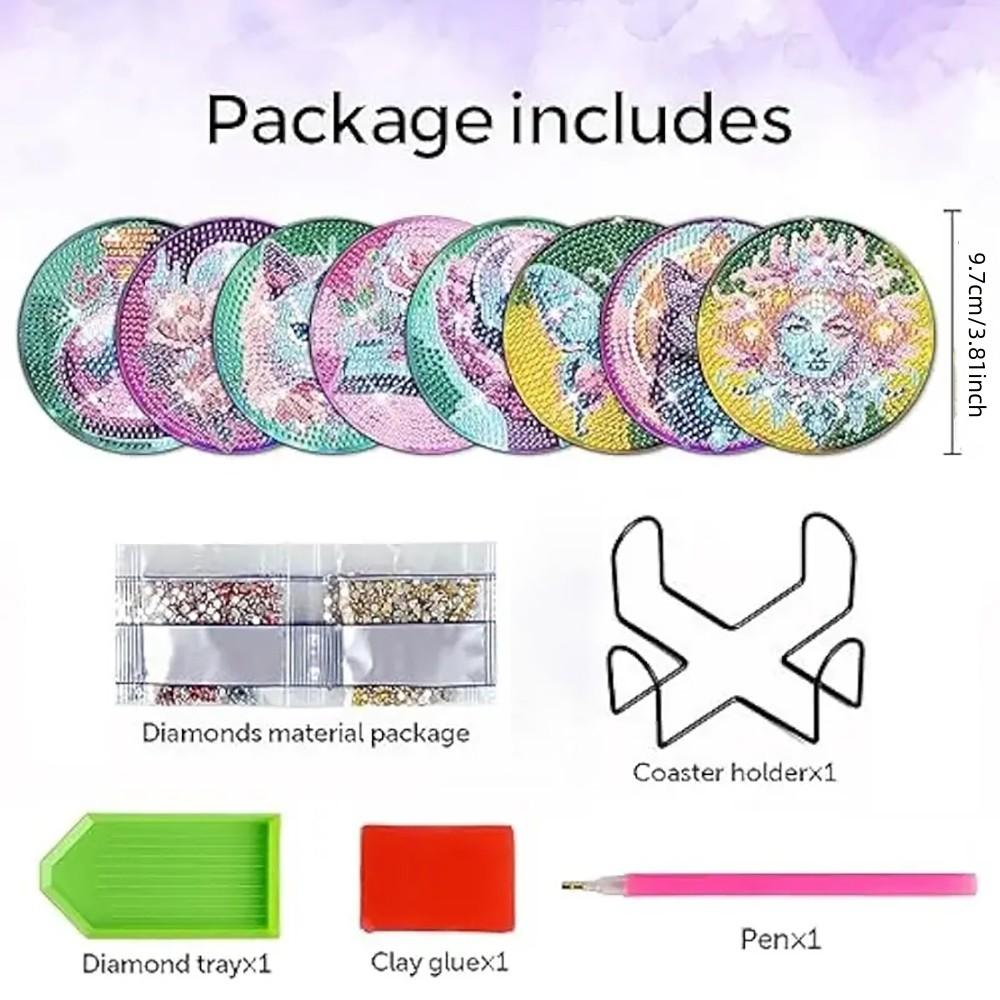 8 шт./набор различных видов узорчатых подставок с алмазной росписью и кронштейнами Подставки своими руками для начинающих и взрослых, товары для творчества и рукоделия, подарки