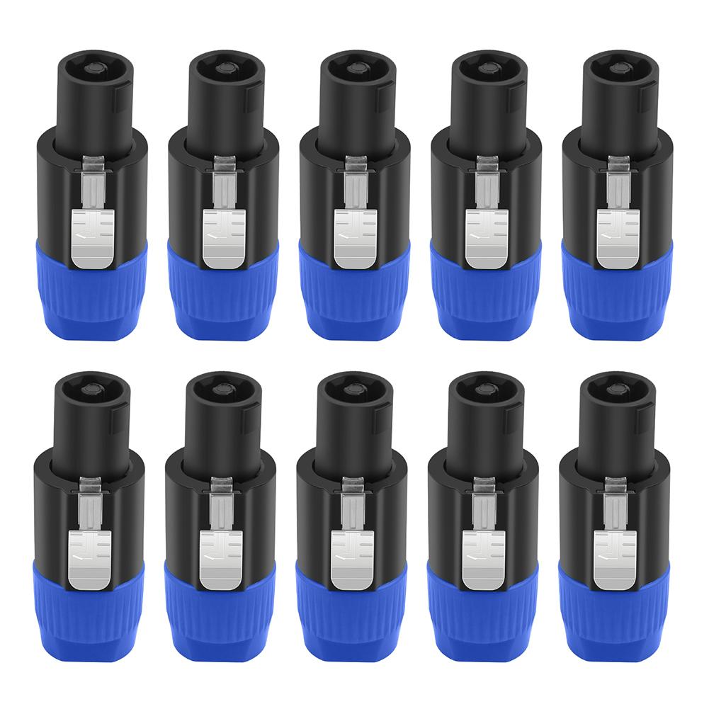 10Pcs/Lot 4-Pole 4Pin NL4FC Connector Ohm Plug Speaker Audio Cable Plug Adapter 4 Pin Speakon Female Jack Accessories