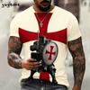 Vintage Knights Templar 3D Print T-Shirt Kids Summer Kids Short Sleeve Tee Boy and Girl T-Shirts Street Y2k Clothes
