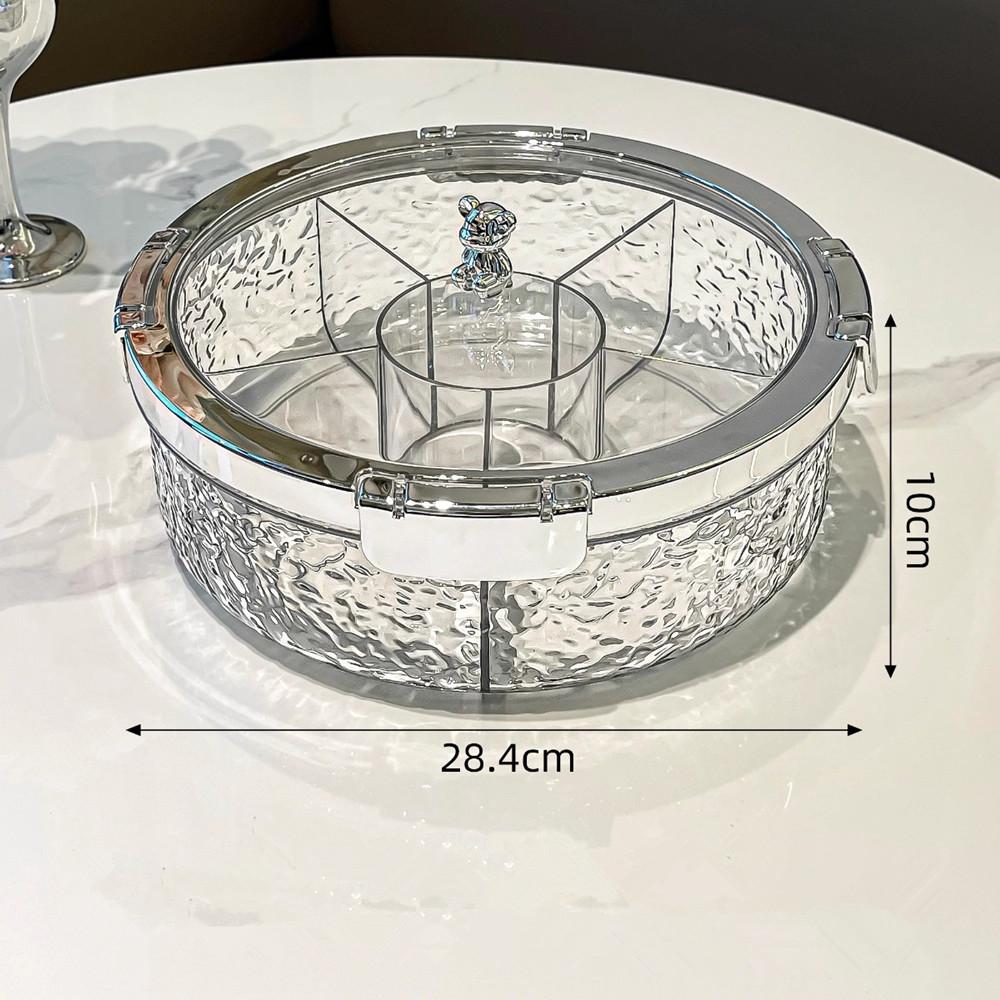 Разделенная тарелка для закусок с фруктами, сервировочный поднос, стойка с крышкой, отделение для хранения конфет, орехов, сухофруктов, пластиковая тарелка