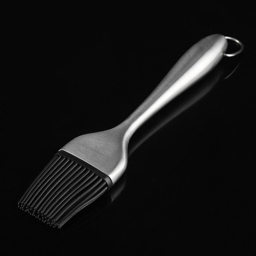 2PCS Detachable Brush Head Silicone Basting Brush Stainless Steel Pastry Brush Bbq Grilling