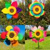 PVC Rotating Sunflower Stake Standing Lawn Flower Pinwheel  Outdoor Party Picnic Decor