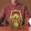 A Bucket of Gold Ornaments Brass Attract Wealth Storage Money Can Living Room Entrance Home Decor Store Decoration Handicrafts