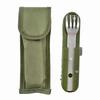 Portable Camping Cutlery Set 3-in-1 Foldable Stainless Steel Knife Fork Spoon Combo Utensils