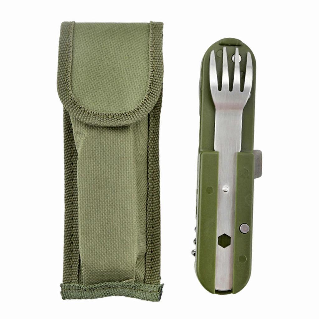 Portable Camping Cutlery Set 3-in-1 Foldable Stainless Steel Knife Fork Spoon Combo Utensils