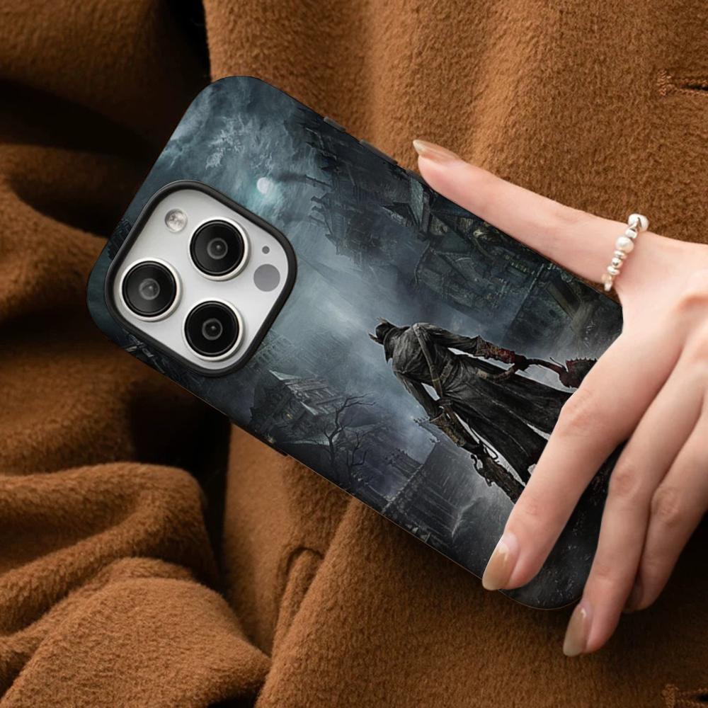 Чехол для телефона Bloodborne для iPhone 16 15 14 13 12 11 Pro Max Plus Samsung S24 S23 Ultra Глянцевая HD Жесткая ПК Крышка