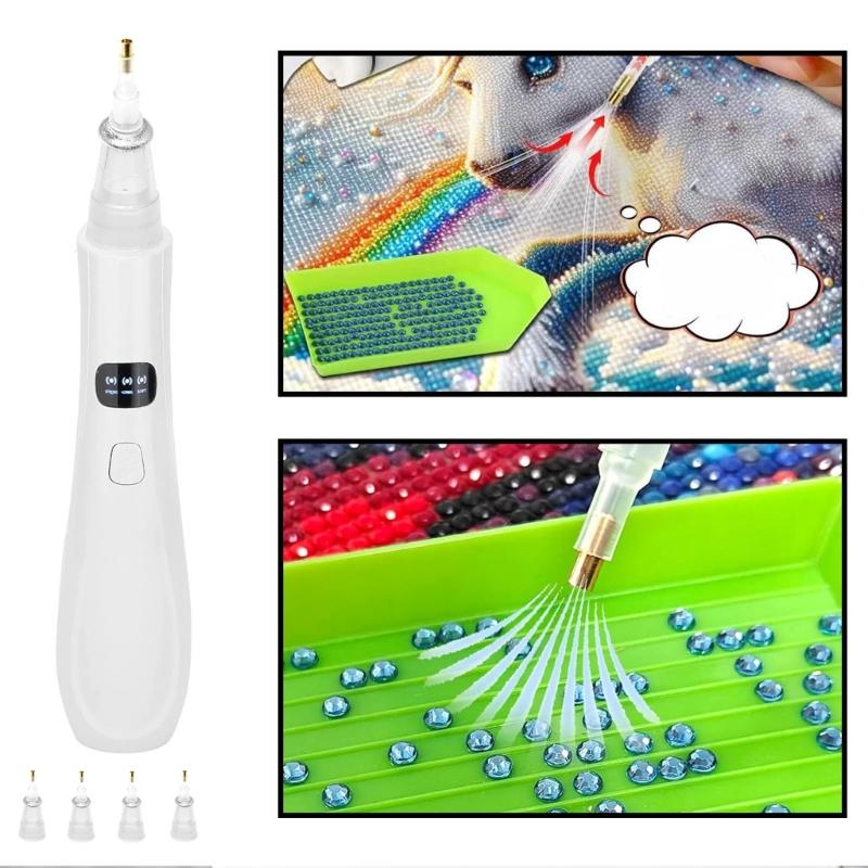 Rhinestones Painting Pen 3 Suction Level Rhinestones Art Accessory Set with Replacement Tips Electric Rhinestones Art Pen