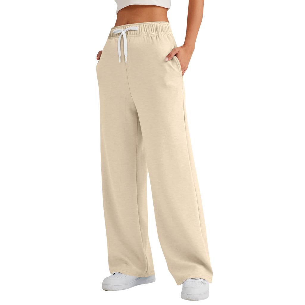 Женские широкие спортивные брюки с высокой талией, свободные прямые брюки, спортивные брюки для бега