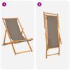 Lounge Chair Taupe Solid Teak Wood