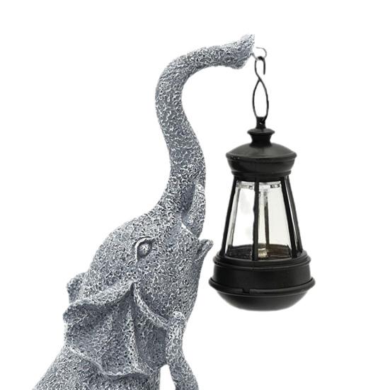 Слон Солнечный светильник Мать Ребенок Скульптура Слона с подсветкой Водонепроницаемый Уличный Декор Слон