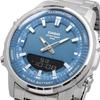 Мужские часы Casio World Time Аналогово-цифровые Кварцевые AMW-880D-2A1V Серовато-синий Металлический ремешок