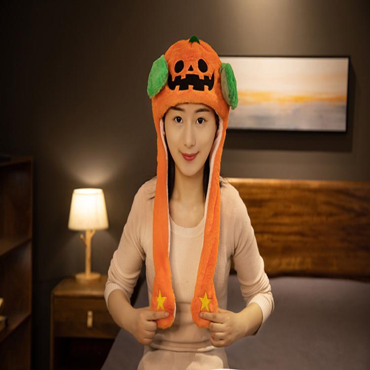 Шляпа с подушкой безопасности, зажимающая уши, будет двигаться, шляпа демона-тыквы, трансграничная шляпа на Рождество и Хэллоуин, наполнитель из полипропилена и хлопка