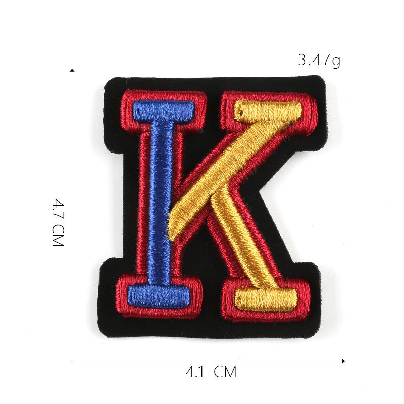 Duoku Embroidery 26 English Letters Three-Dimensional Embroidery Hat Emblem Badge Ironing Velcro Patch Clothing Accessories Cloth Sticker