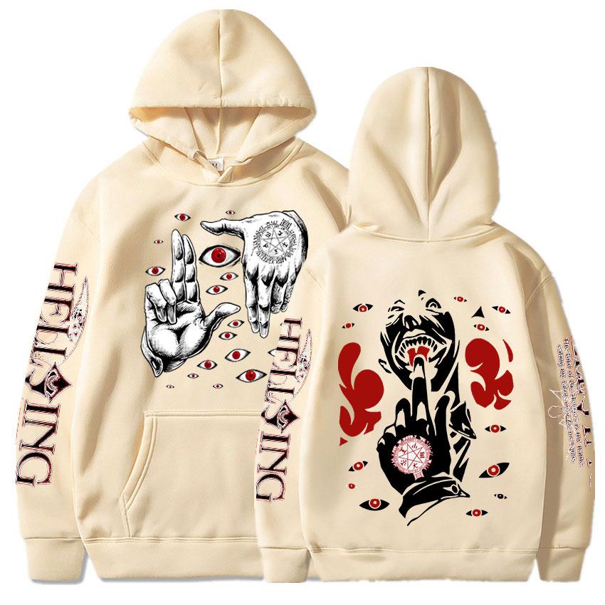 Аниме Hellsing толстовки с капюшоном с принтом манги для мужчин и женщин одежда Harajuku уличная одежда хип-хоп унисекс толстовка удобный пуловер