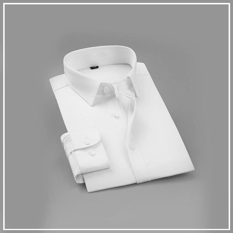 Men's Long-sleeved White Shirt Business Professional Suit Hairdresser Markless Black Shirt