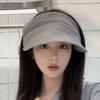 Solid Color Folding Sunshade Hat Portable Sunscreen Empty Top Hat Wide Brim Visor Caps  Vacation