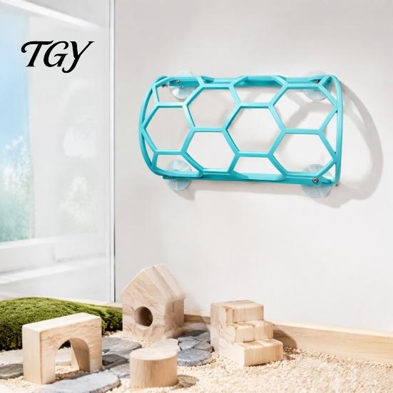 Bearded Dragon Basking Platform Reptile Honeycomb Climbing Shelf, Suction Cup Snake Tunnel Hide, Rest Terrarium Landscaping Decor for Ball