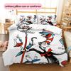 The Cat in the Hat Pattern Bedding Quilt Set  Home Decoration  Gift (1 * duvet cover + 2 * pillowcase  without core)