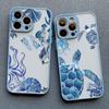 Cool Ocean Turtle Phone Case For iPhone 16 11 12 13 Pro Max Mini 15 14 Pro Max 7 8 Plus X XR Sea Blue Turtle Design Covers