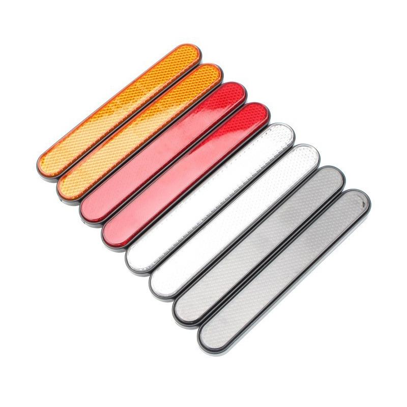 1Pair Motorcycle Long Oval Reflector Front Fork Reflective Sticker Warning Sign Front And Rear Mudguard Reflectors Car Accessory