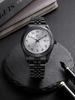 Ricecgo Wristwatch All-Black Steel Strap Distinctive Digital Dial Multiple Color Options with Date Display Trendy Men's Quartz Watch