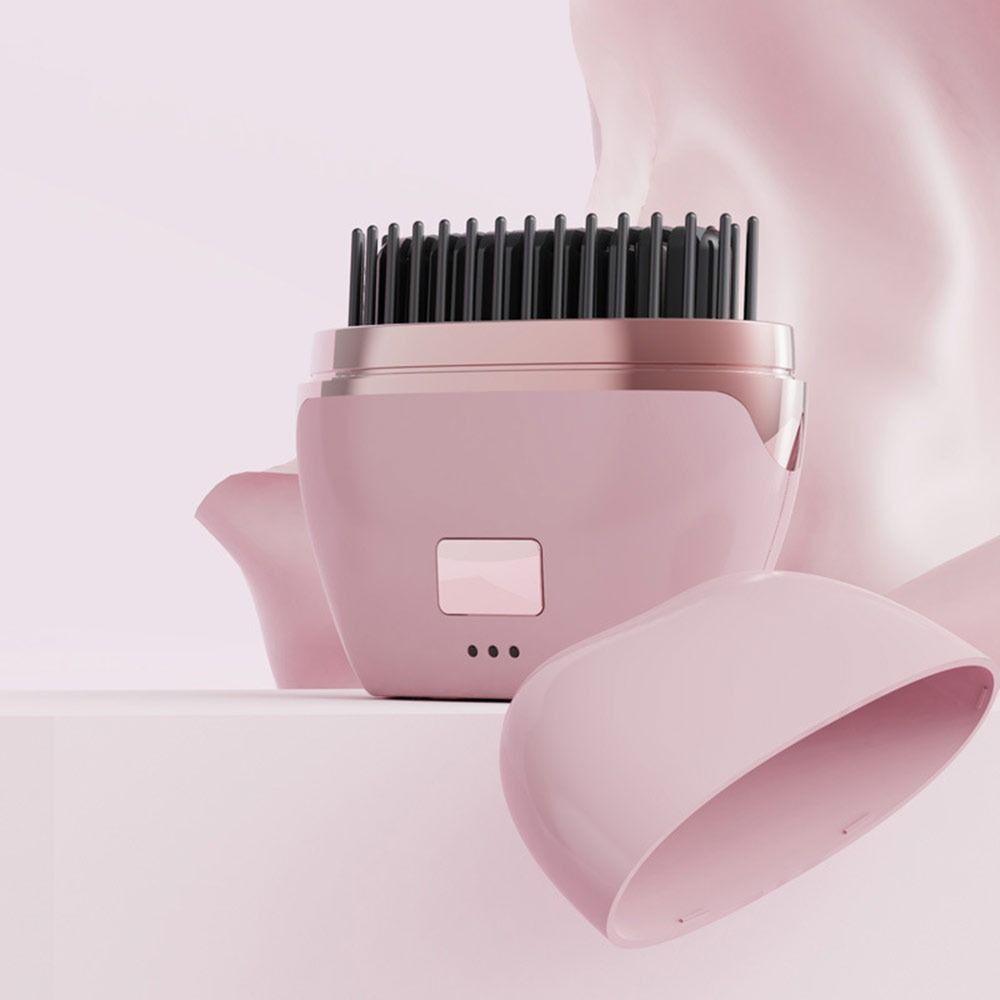 Аккумуляторная расческа-выпрямитель для волос Беспроводная распутывающая щетка Электрическая нагревающая щетка-выпрямитель для волос