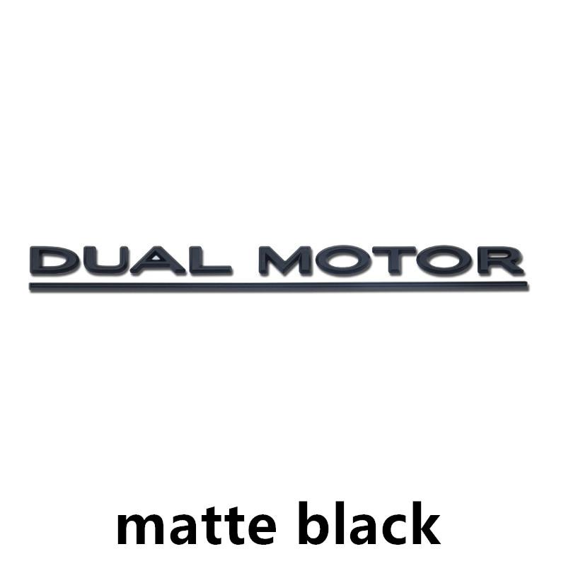 hjqcu2 3D Logo DUAL MOTOR Underlined Letters Emblem For Tesla Model Y 3 X S Car Trunk Badge Sticker Dual Motor Sticker Accessories