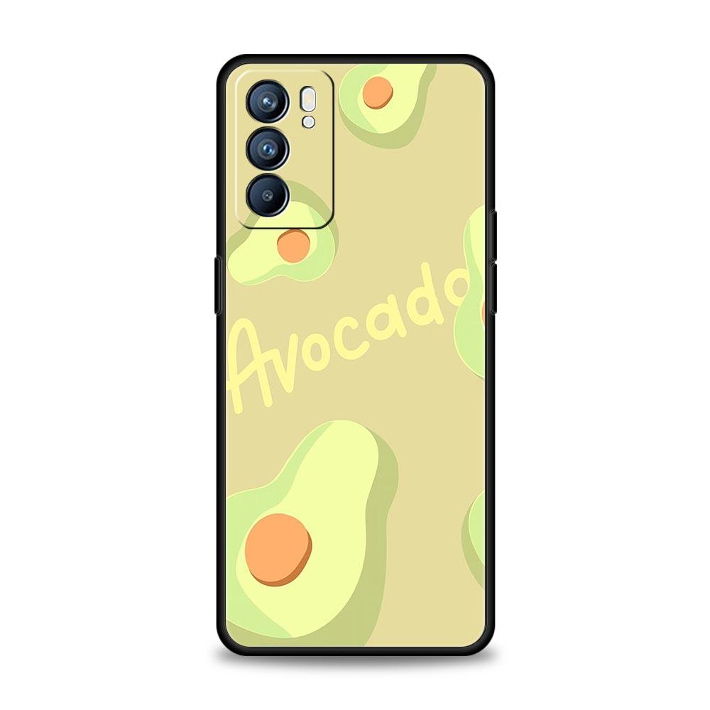 Милый чехол для телефона с авокадо для Oppo Reno 13 12 11 10 7 F Find X5 X6 A98 A80 A79 A78 A57 A54 A31 A17 Pro 5G Мягкий ТПУ чехол Funda Сумка