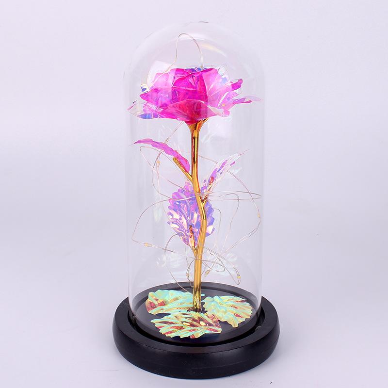 Christmas gift led night light rose gift box 11K gold foil flower Valentine's Day gift girlfriend LED night light